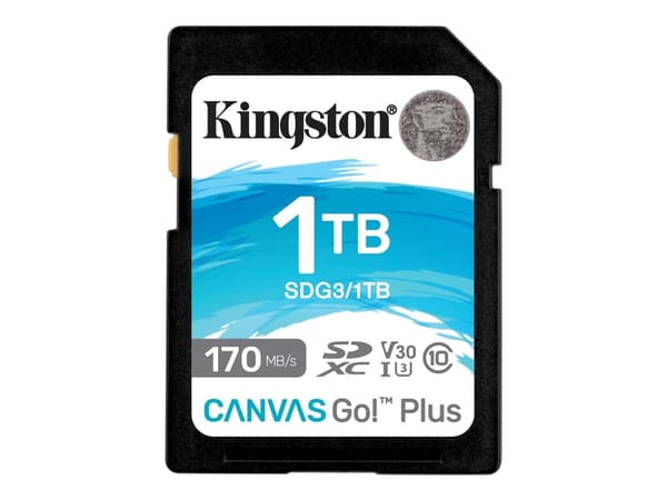 Kingston Canvas Go! Plus - Flashminnekort - 1 TB - Video Class V30 / UHS-I U3 / Class10 - SDXC UHS-I