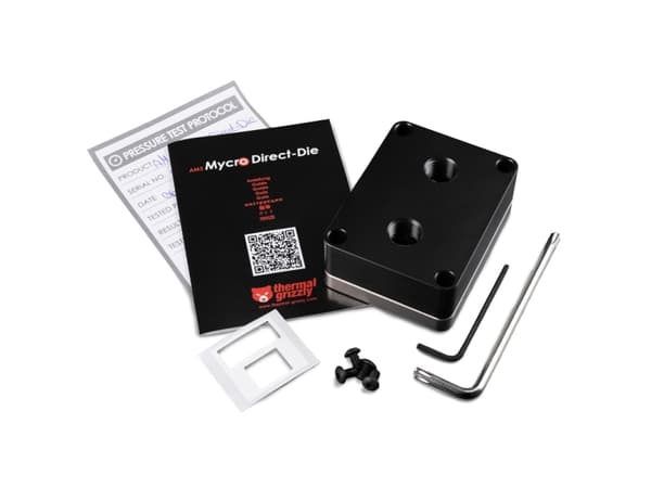 Thermal Grizzly AM5 MYCRO DIRECT-DIE, Water block, Acrylic, Aluminium, Copper, Black, Socket AM5, 1/4", Processor