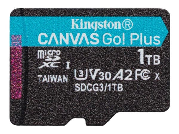 Kingston Canvas Go! Plus - Flashminnekort - 1 TB - A2 / Video Class V30 / UHS-I U3 / Class10 - microSDXC UHS-I