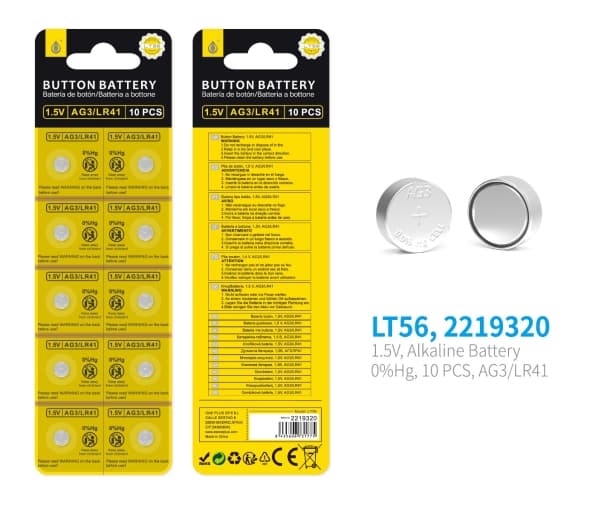 Knapcellebatteri - LT56 Pack 10 - 1.5V, AG3 / LR41