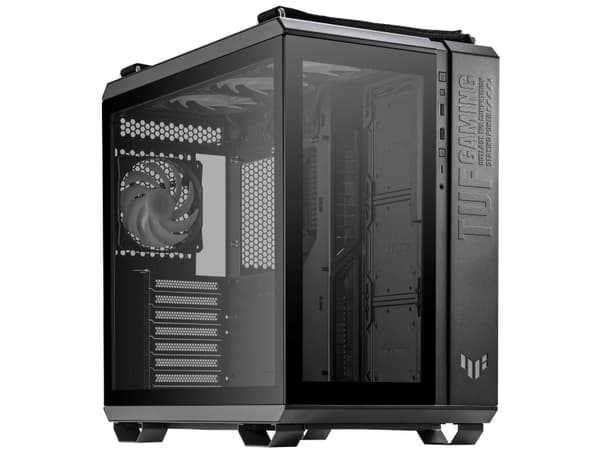 ASUS TUF Gaming GT502 Plus - Mid tower - ATX - sidepanel med vindu (herdet glass) - ingen strømforsyning - svart - USB/lyd
