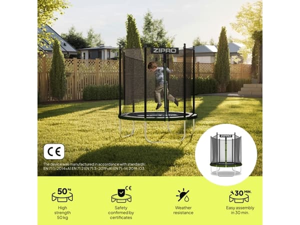 Studsmatta Zipro Jump Pro OUT med externt nät 4FT 127cm