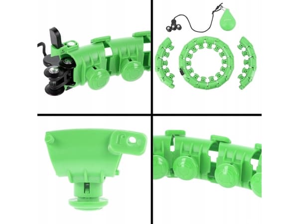HMS hula hoop med nagler og vekt HMS hhw01 grønn + slankebelte br163 rød