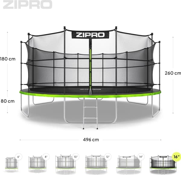 Zipro sodo batonger på 16FT 496cm vidiniu tinkleliu