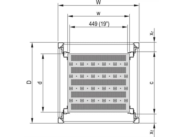 Schroff 22117845 #####Hylla (B x D) 600 mm x 480 mm 1 st