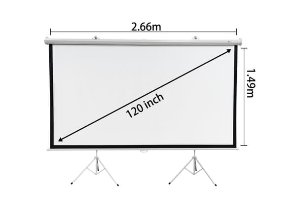 Extralink Projection Screen 120" | valkokangas | 16:9, 266x149cm, PVC, puoliautomaattisesti sisäänvedettävä