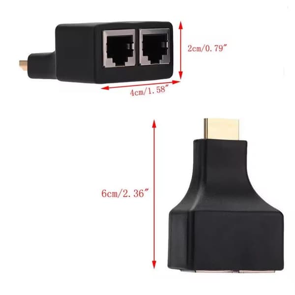 2x HDMI till RJ45 Dual Port Förlängare upp till 30m