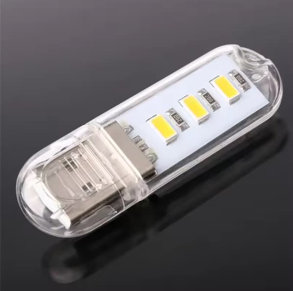 2st Mini USB drive LED Night Light Lamp Flashlight Keychain Lamp Portable USB Power Pure White 3 LED Strip Pocket Lamp
