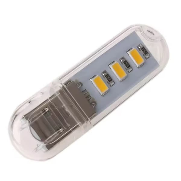 2st Mini USB drive LED Night Light Lamp Flashlight Keychain Lamp Portable USB Power Pure White 3 LED Strip Pocket Lamp