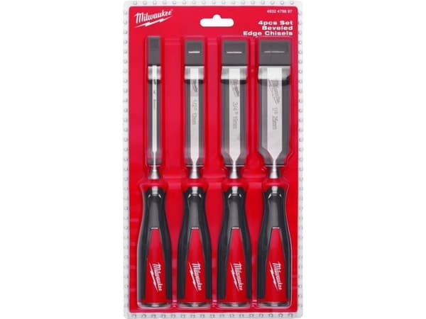 Sourcing MILWAUKEE WOOD CHISEL SET 4 pcs. WITH CHAMFERED EDGE (6, 12, 19, 25 mm)