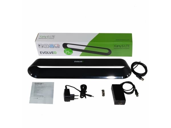 Evolveo TDE Xany 6, Innendørs, Sort, DVB, DVB-T2, F male/IEC male, 470 - 694 MHz, 174 - 230 MHz
