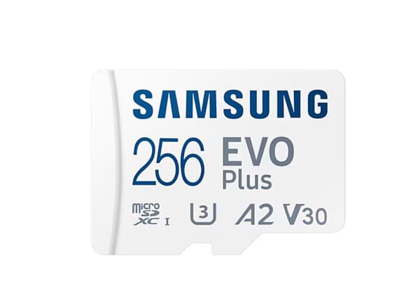 Samsung EVO Plus MB-MC256S - Flash-minneskort (microSDXC till SD-adapter inkluderad) - 256 GB - A2 / Video Class V30 / UHS-I U3 / Class10 - mikroSDXC