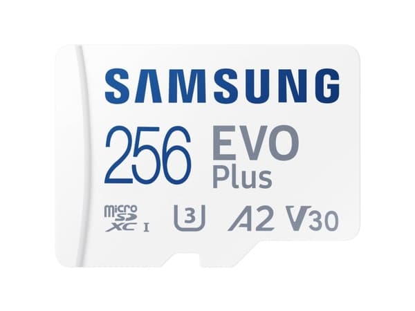 Samsung EVO Plus MB-MC256S - Flash-minneskort (microSDXC till SD-adapter inkluderad) - 256 GB - A2 / Video Class V30 / UHS-I U3 / Class10 - mikroSDXC