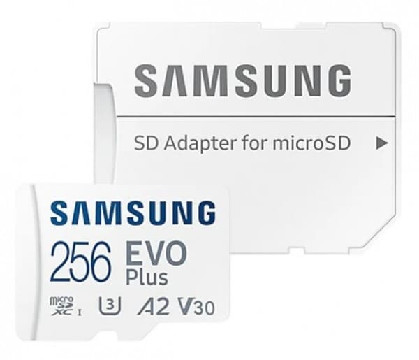Samsung EVO Plus MB-MC256S - Flash-minneskort (microSDXC till SD-adapter inkluderad) - 256 GB - A2 / Video Class V30 / UHS-I U3 / Class10 - mikroSDXC