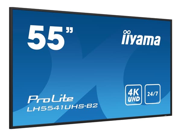 iiyama ProLite LH5541UHS-B2 - 55" Diagonal klass (54.6" visbar) LED-bakgrundsbelyst LCD-skärm - digital skyltning - 4K UHD (2160p) 3840 x 2160 - svar