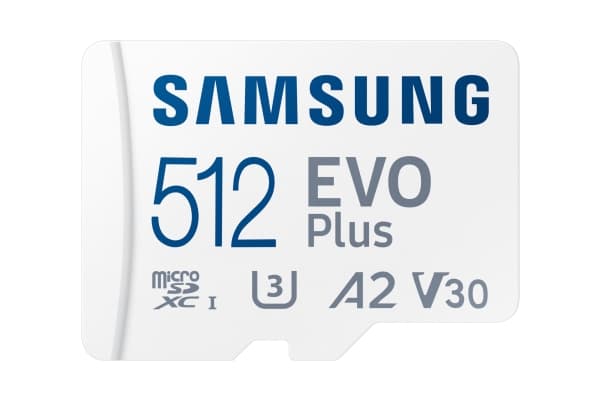 Samsung EVO Plus MB-MC512S - Flashminnekort (microSDXC til SD-adapter inkludert) - 512 GB - A2 / Video Class V30 / UHS-I U3 / Class10 - microSDXC UHS