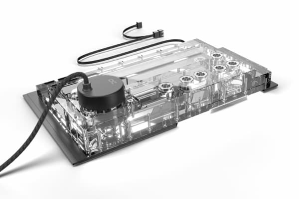 Alphacool 13848, Bakplate, Akryl, Aluminium, Sort, Gjennomsiktig, 1/4", 4-pin, 0,8 stang