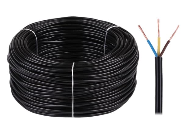 Electrical cable OMY 3x0,75 300/300V black