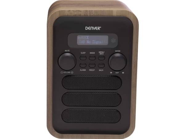 Denver DAB-48GREY, Henkilökohtainen, Digitaalinen, DAB+, FM, 2,5 W, 3,5 mm, Harmaa, Puu