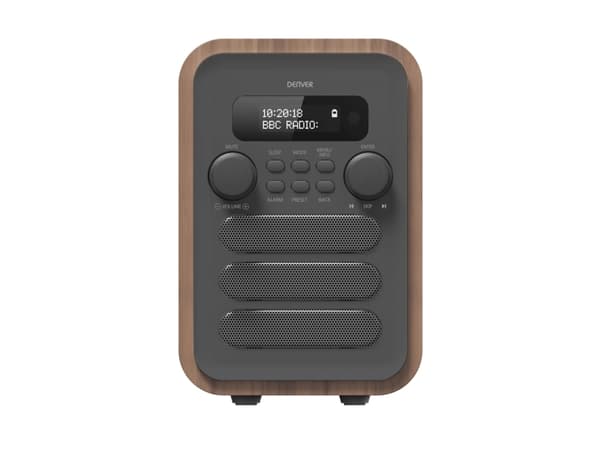 Denver DAB-48GREY, Henkilökohtainen, Digitaalinen, DAB+, FM, 2,5 W, 3,5 mm, Harmaa, Puu