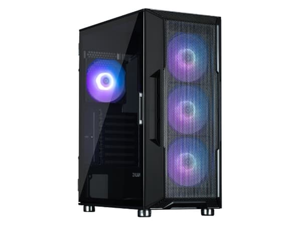 Zalman i3 NEO ARGB - Mid tower - ATX - sidepanel med vindu (herdet glass) - ingen strømforsyning - svart - USB/lyd