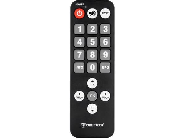 Cabletech RTV kaukosäädin DVB-T senioreille universaali