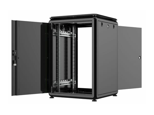 Lanview by Logon Data Line - Rack skåp - 600 x 600 mm, data line - fristående - svart - 16U - 19"