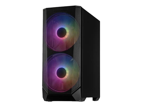 Inter-Tech IT-3503 Airstream - Tower spel - utökad ATX - genomskinlig sidopanel (härdat glas) - ingen strömförsörjning (ATX) - USB/ljud Svart