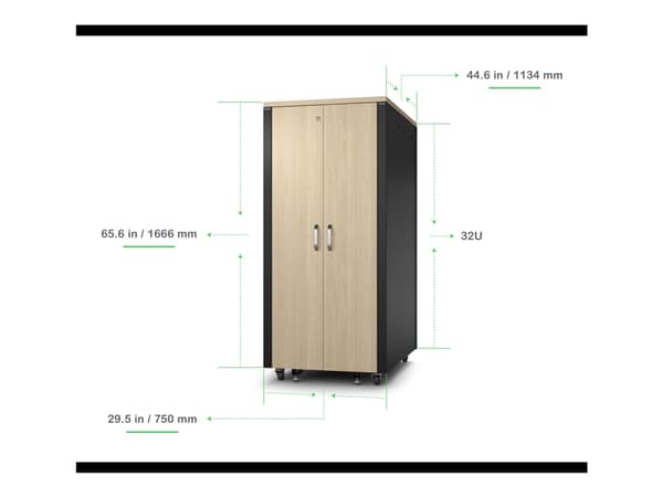 APC AR4032IA, Itseseisova teline, 32U, 1500 kg, 216 kg, Vaahteranvärinen, Musta