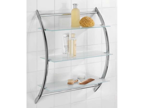 WENKO 15895100, Väggfäst, Metall, Silver, Badrum, 3 galler, 570 mm