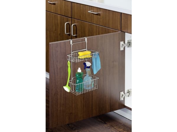 WENKO Door-mounted rack, Opphengsmontering, Metall, Kromfarget, Kjøkken, 2 hyller, Moderne