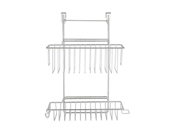 WENKO Door-mounted rack, Opphengsmontering, Metall, Kromfarget, Kjøkken, 2 hyller, Moderne