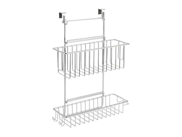 WENKO Door-mounted rack, Opphengsmontering, Metall, Kromfarget, Kjøkken, 2 hyller, Moderne
