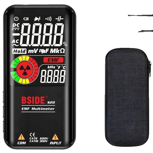 Digital Multimeter, Farvedisplay, Automatisk Rækkevidde, S20 EMF Sort