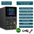 Miniatyrbillede 2 af 2: Laboratorie strømforsyning, justerbar spænding, LCD farvedisplay, 30V 5A Enkelt knap, 220v