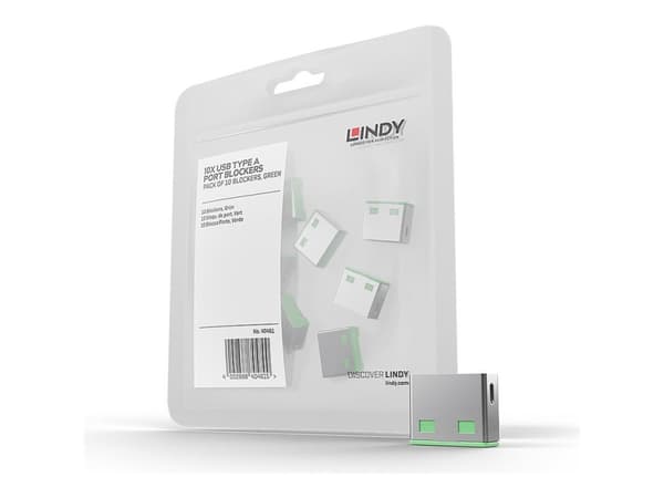 Lindy USB Port Blocker - USB-portblockerare - grön (paket om 10)