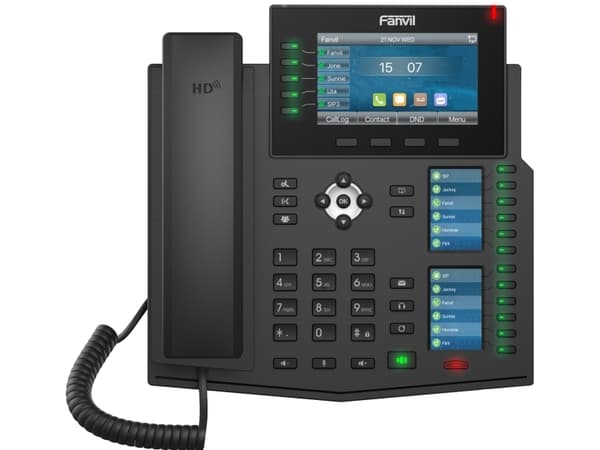 Fanvil X6U V2, IP-telefon, Svart, Trådbunden telefonlur, 20 linjer, LCD, 10,9 cm (4.3")