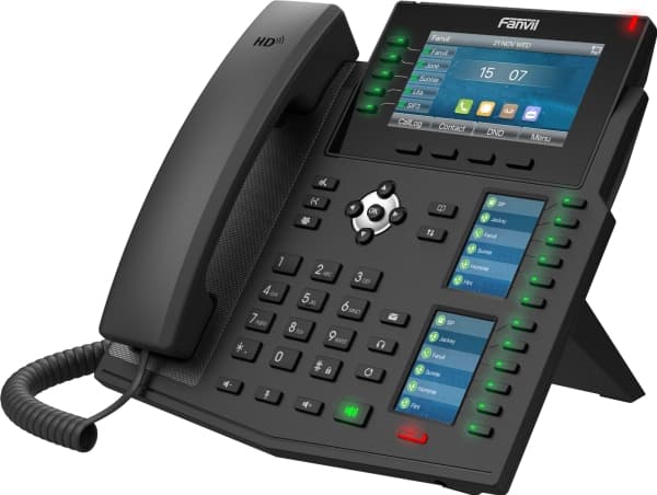 Fanvil X6U V2, IP-puhelin, musta, yhdistetty luuri, 20 linjaa, LCD-näyttö, 10,9 cm (4,3") musta