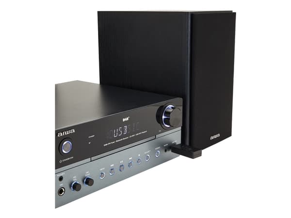 Aiwa MSBTU-700DAB, kotiäänen mikrojärjestelmä, arktisen sininen, Sort, Bakke, 25 W, 4 ohm (O), DAB+, FM