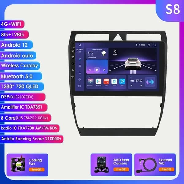 CarPlay-radio, langaton yhteys, Android-multimediasoitin, S1 AI AHDC6