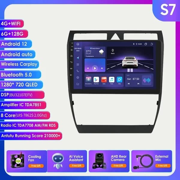 CarPlay-radio, langaton yhteys, Android-multimediasoitin, S1 AI AHDC6
