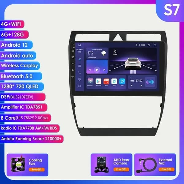 CarPlay-radio, langaton yhteys, Android-multimediasoitin, S1 AI AHDC6
