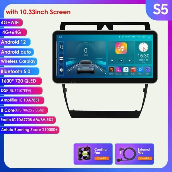 CarPlay-radio, langaton yhteys, Android-multimediasoitin, S1 AI AHDC6