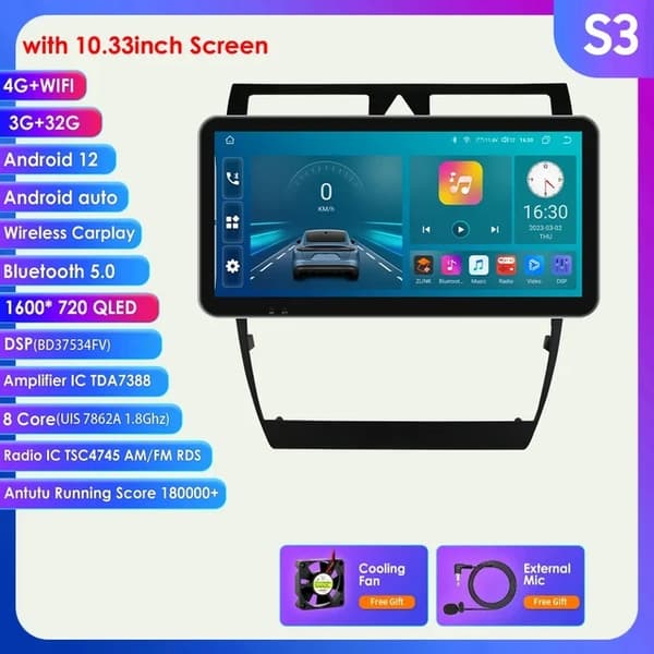 CarPlay-radio, langaton yhteys, Android-multimediasoitin, S1 AI AHDC6