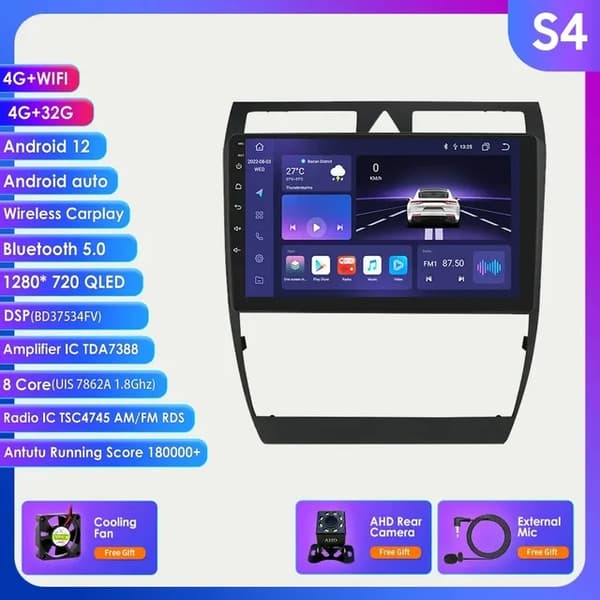 CarPlay-radio, langaton yhteys, Android-multimediasoitin, S1 AI AHDC6