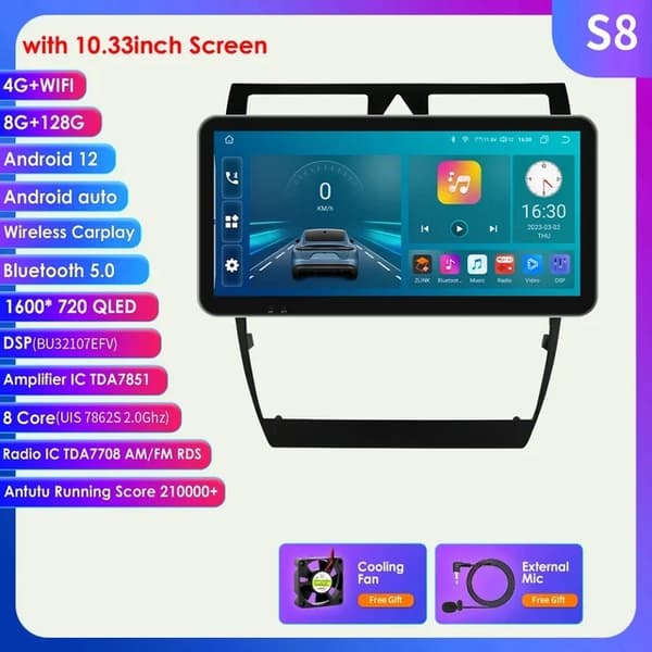 CarPlay-radio, langaton yhteys, Android-multimediasoitin, S1 AI AHDC6