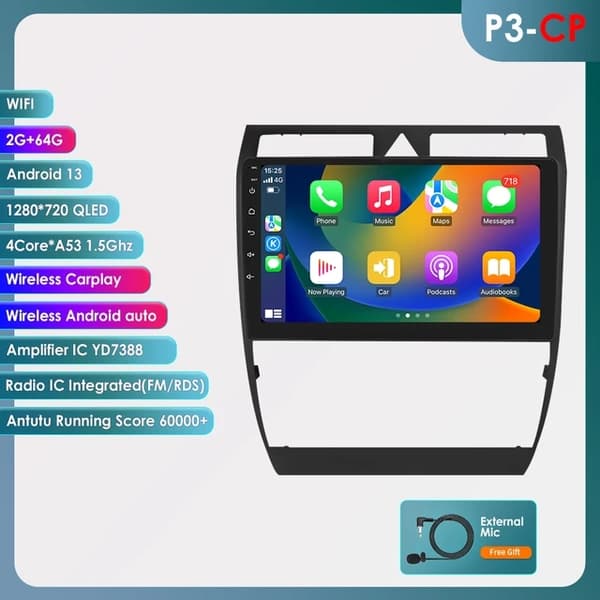 CarPlay-radio, langaton yhteys, Android-multimediasoitin, S1 AI AHDC6