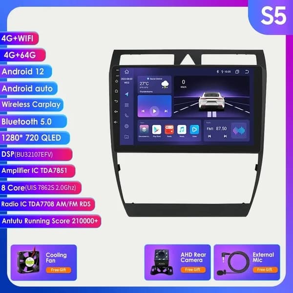 CarPlay-radio, langaton yhteys, Android-multimediasoitin, S1 AI AHDC6