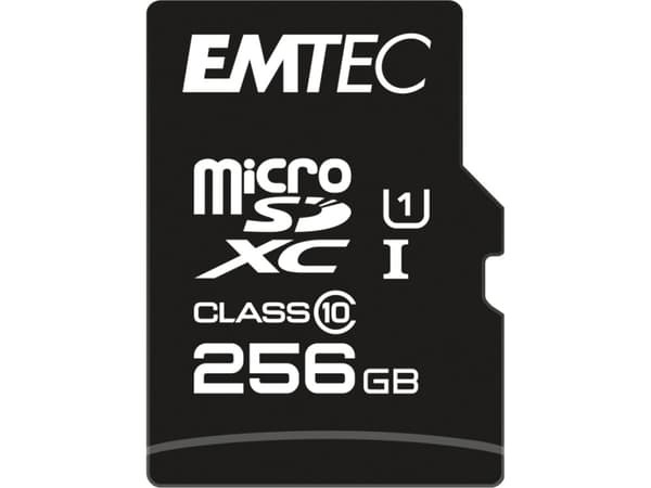 EMTEC Elite Gold - Flashminnekort (SD-adapter inkludert) - 256 GB - UHS-I U1 / Class10 - microSDXC UHS-I