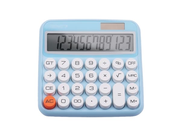 Genie 612 B, Desktop, Grunnleggende, 12 sifre, Vippbar skjerm, Batteri/Solcelle, Blå